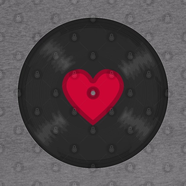 LP Vinyl Record With Heart by Nerd_art